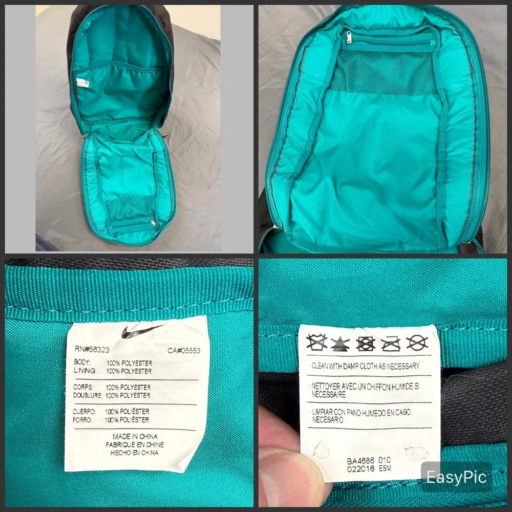 Nike SB Embarca Medium Backpack Grey Black Teal BA4686-010 Board Straps